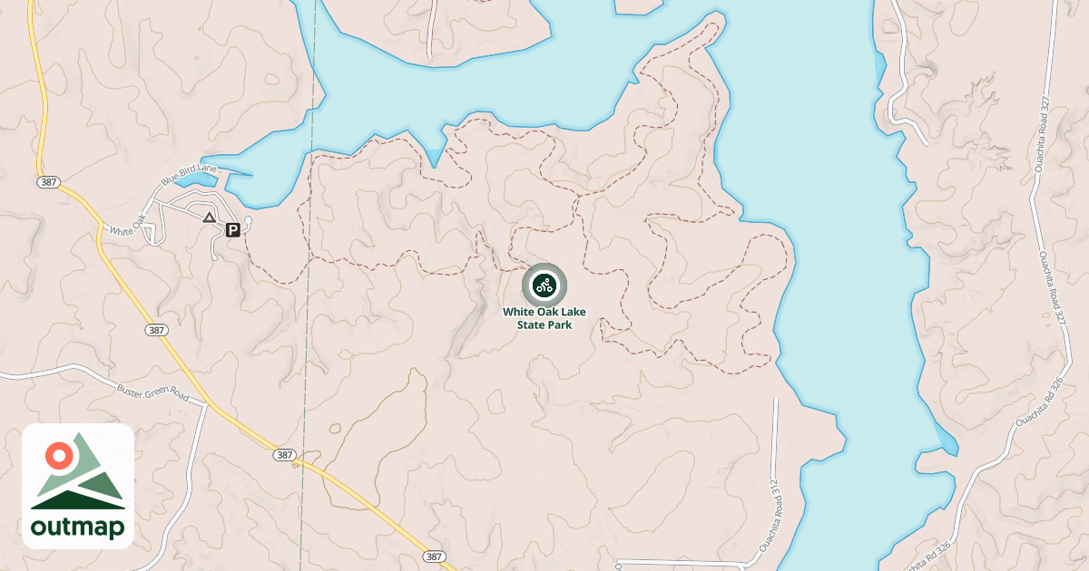 Map of White Oak Lake State Park