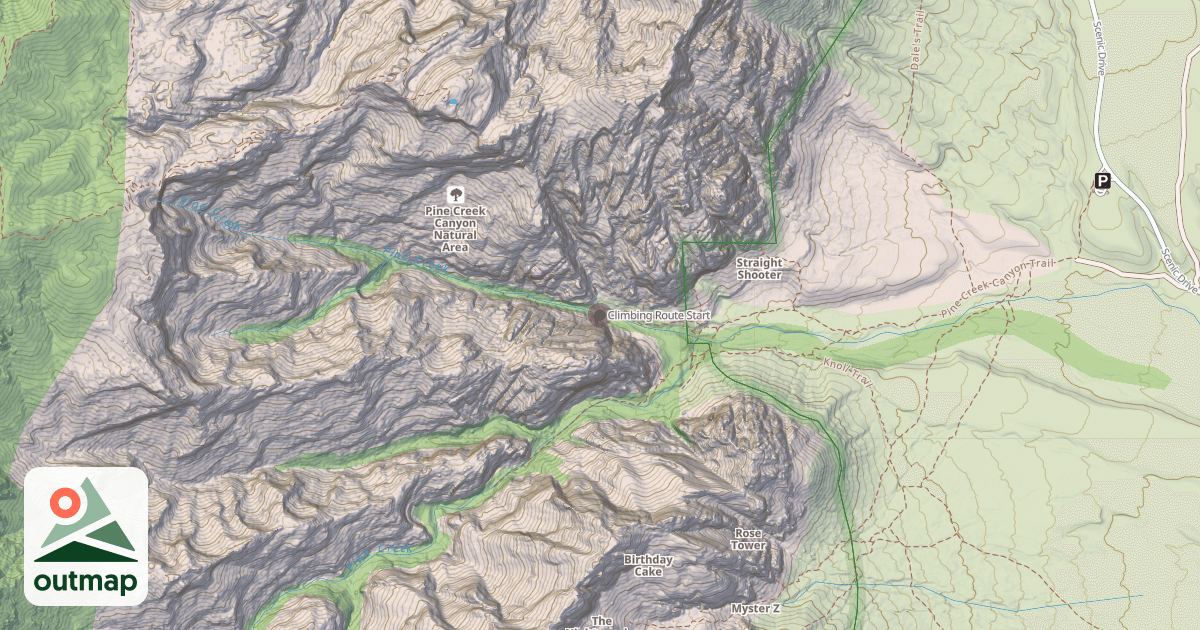Map of Climbing Route Start