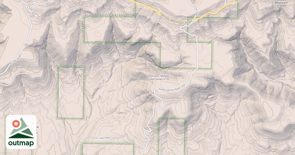 Map of Pennies, Nickles and Dimes