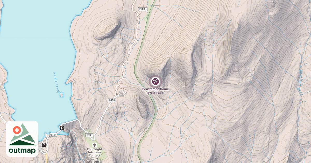 Map of Penstemon Dome (West Face)