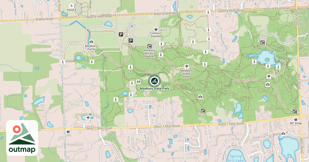 Map of Maybury State Park