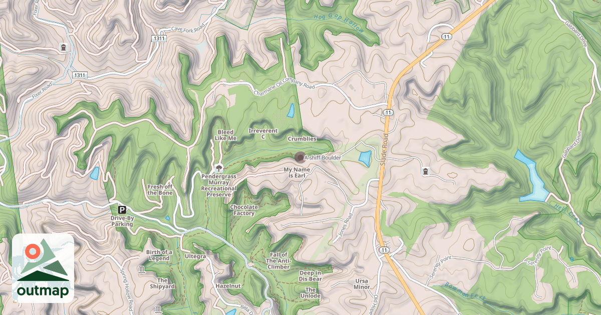 Map of A-shiff Boulder