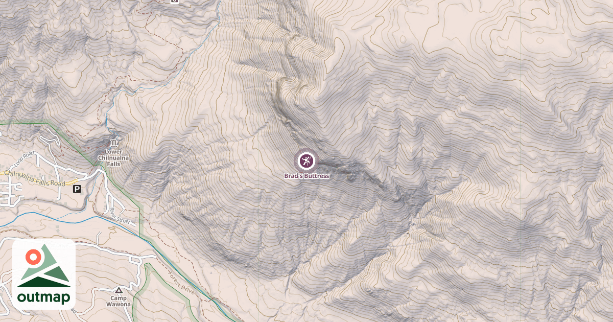 Map of Brad's Buttress