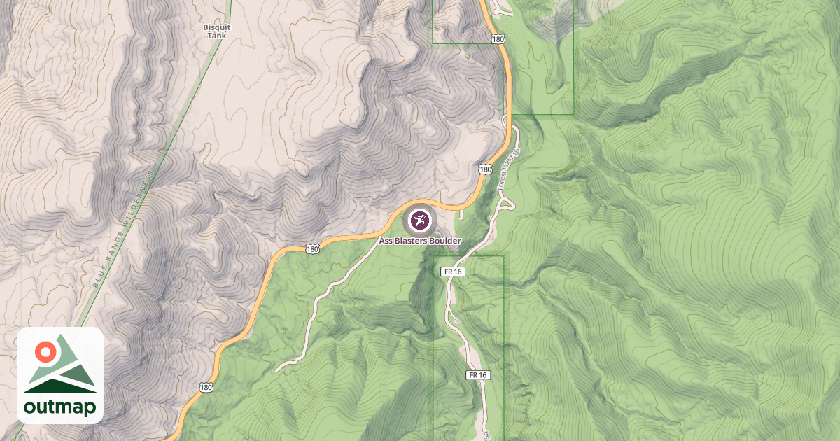 Map of Ass Blasters Boulder