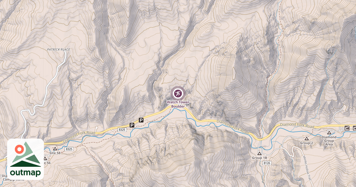 Map of Watch Tower Boulder