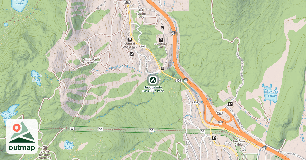 Map of Snoqualmie Pass Bike Park