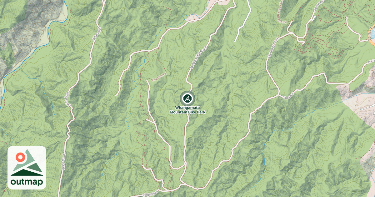 Map of Whangamata Mountain Bike Park