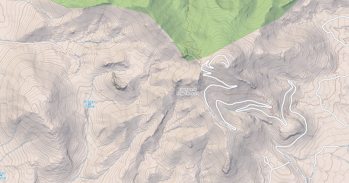 Map preview of East Face of Finger Rock