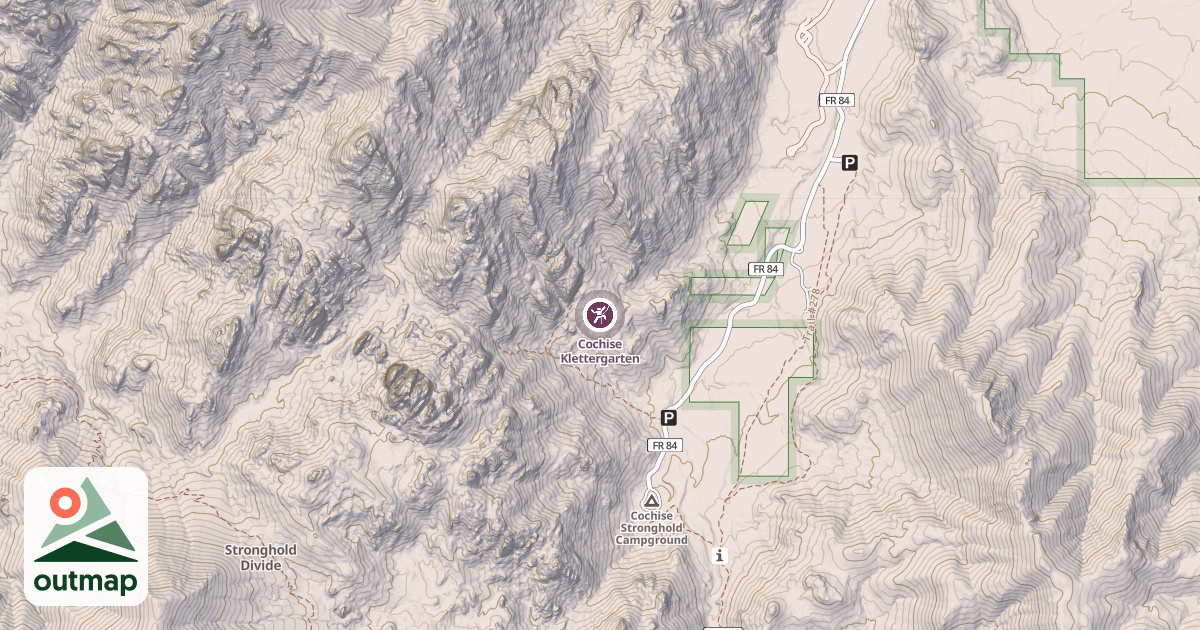 Map of Cochise Klettergarten