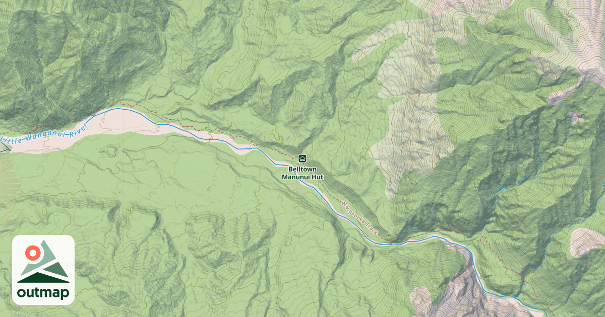 Map of Belltown Manunui Hut