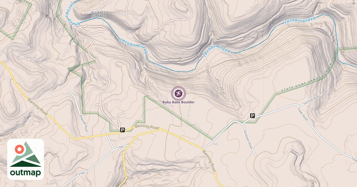 Map of Baby Babs Boulder