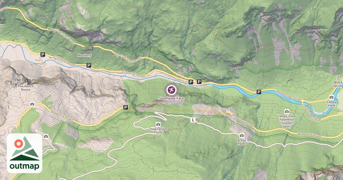 Map of Southeast Face
