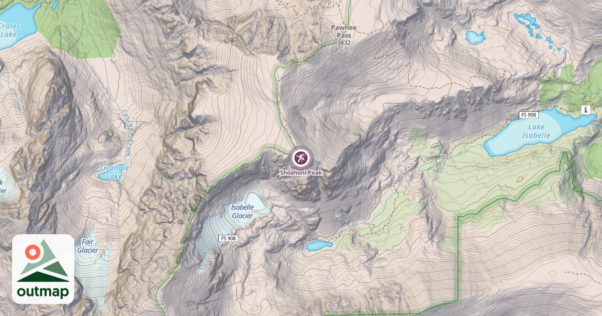 Map of Shoshoni Peak