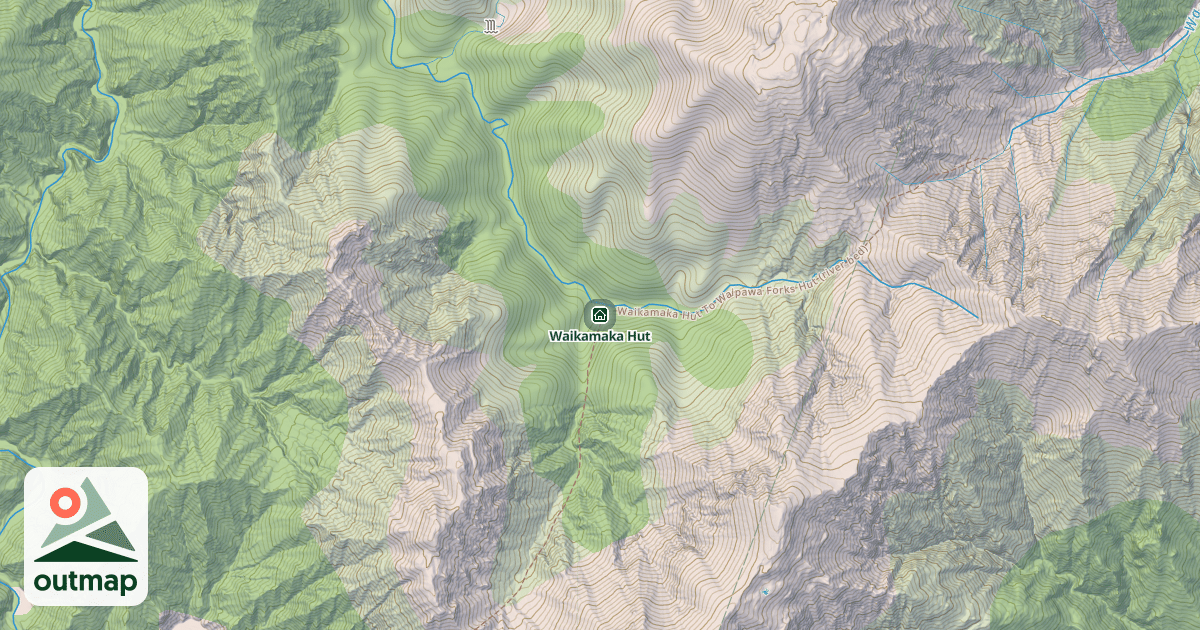 Map of Waikamaka Hut