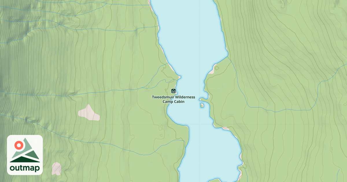 Map of Tweedsmuir Wilderness Camp Cabin