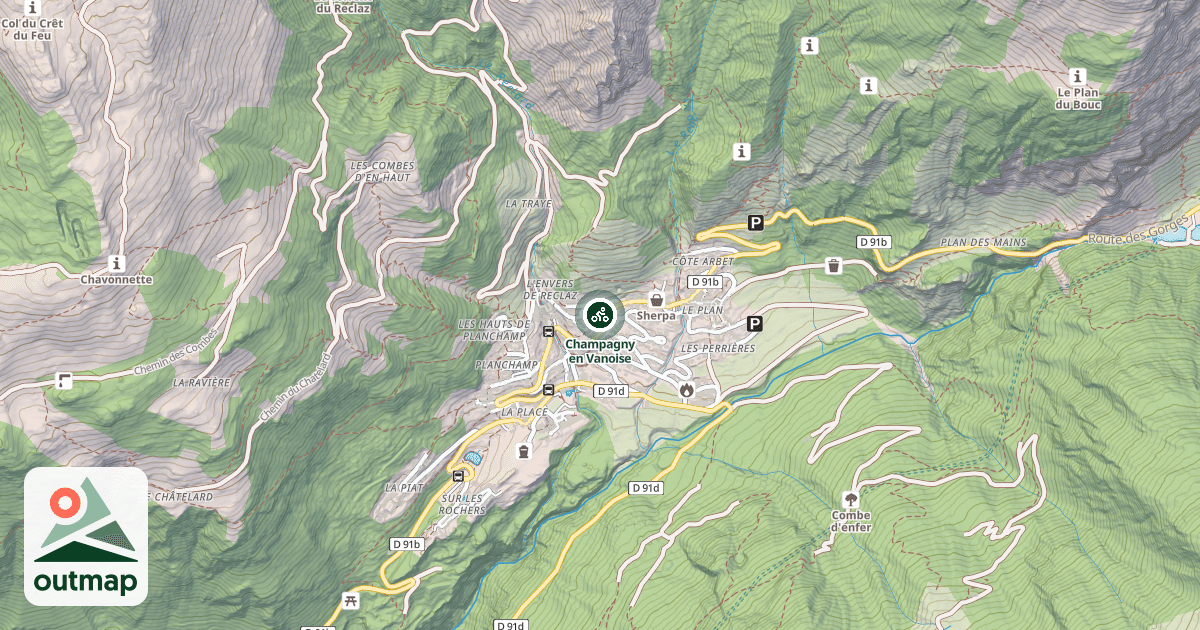 Map of Champagny en Vanoise