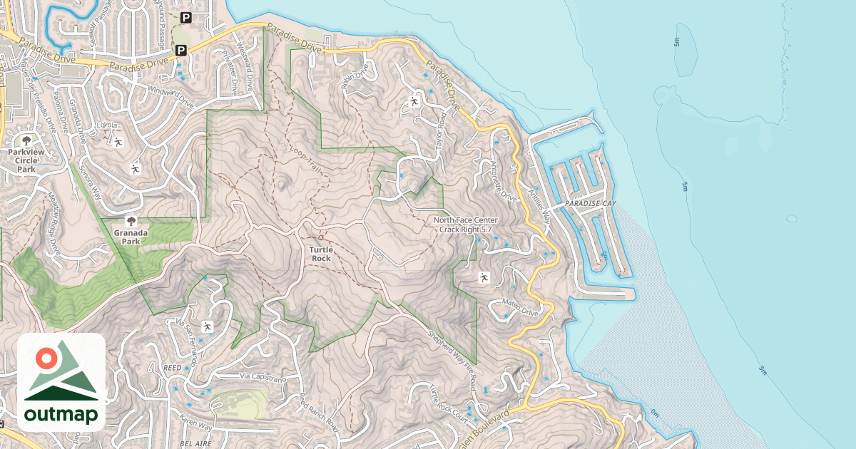 Map of North Face Center Crack Right