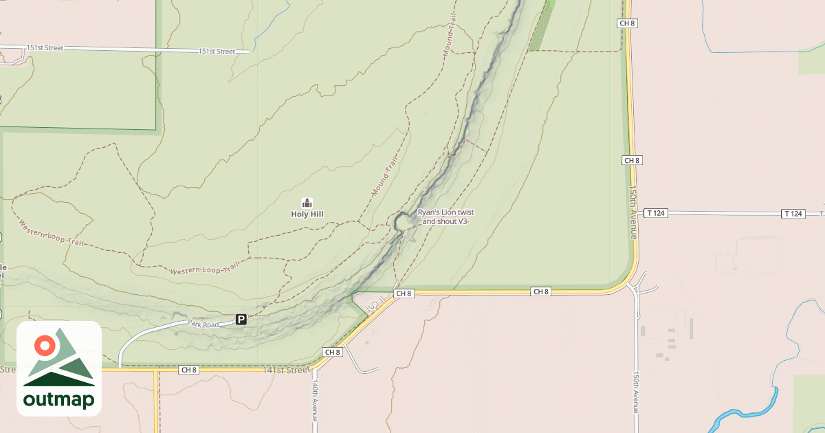 Map of Ryan's Lion twist and shout