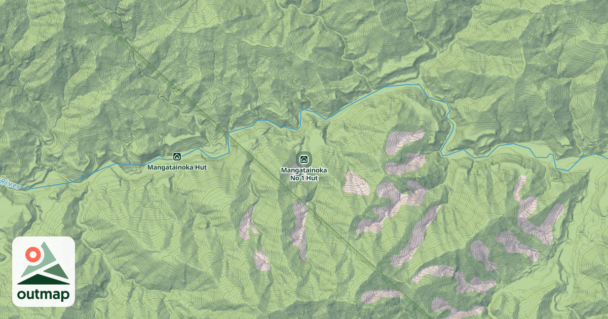 Map of Mangatainoka No 1 Hut
