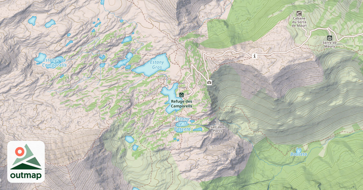 Map of Refuge des Camporells