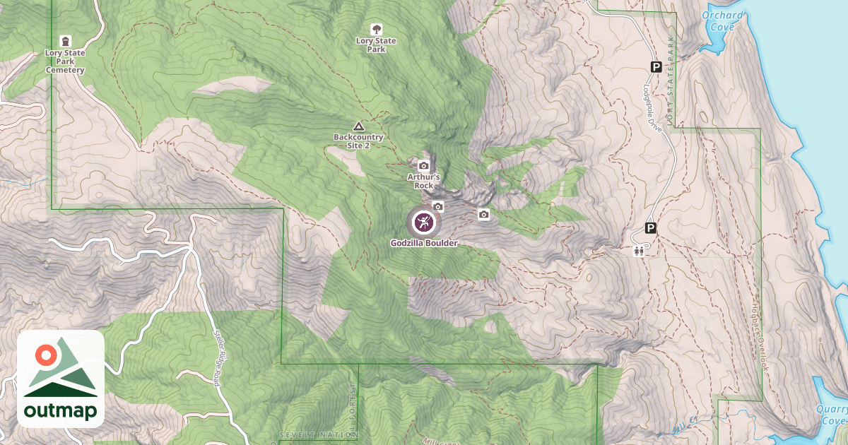 Map of Godzilla Boulder