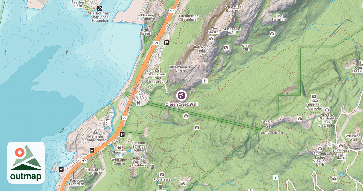 Map of Olesen Creek Wall