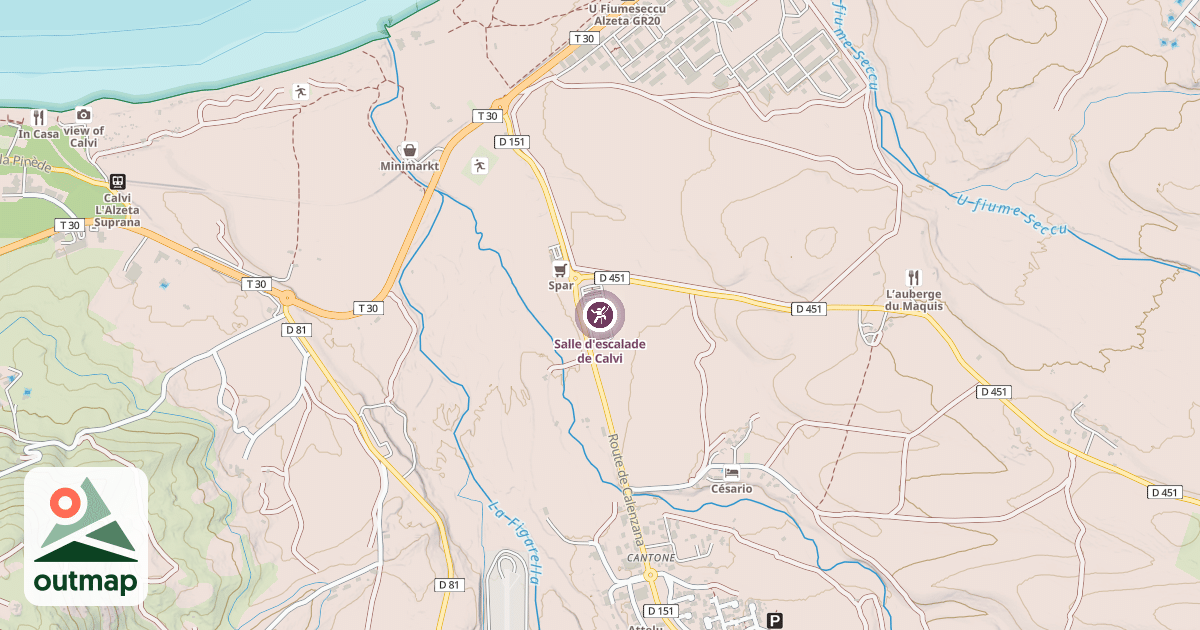 Map of Salle d'escalade de Calvi