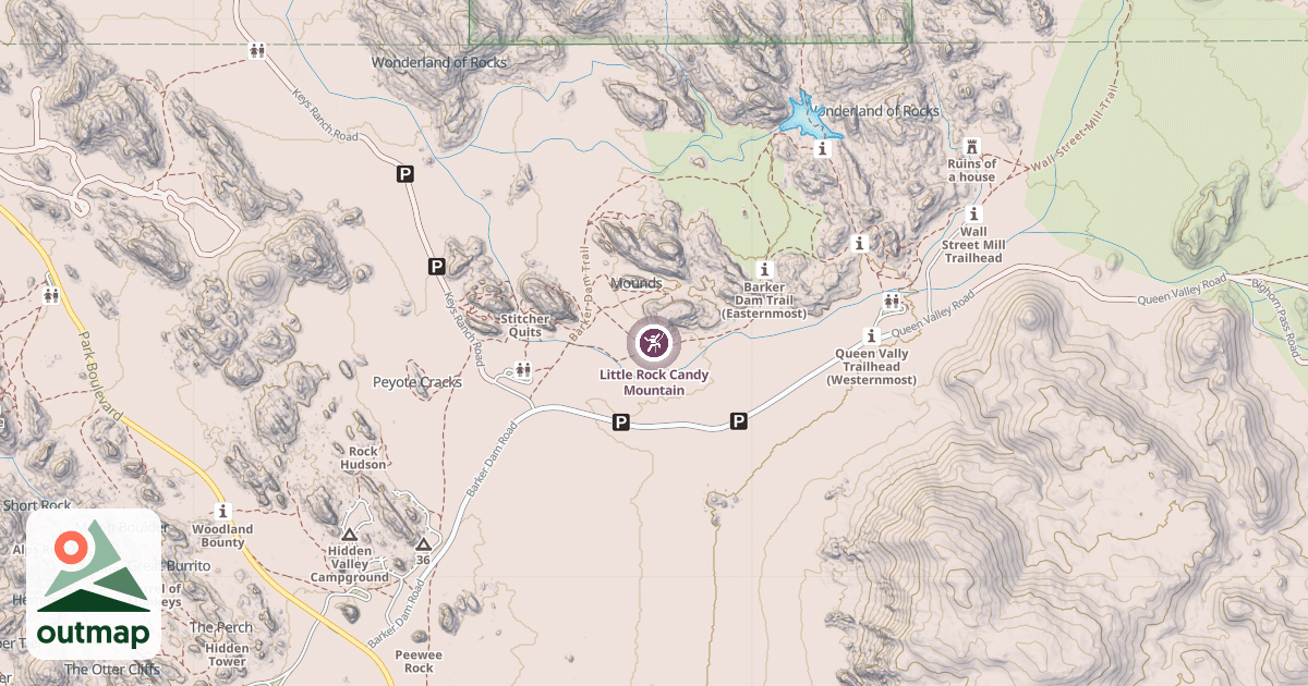 Map of Little Rock Candy Mountain