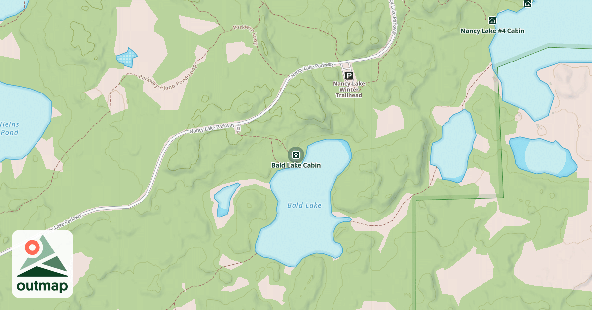 Map of Bald Lake Cabin