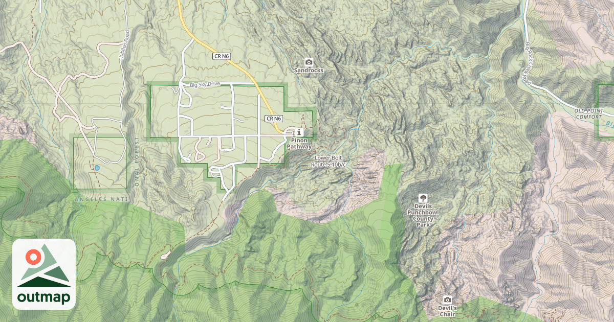 Map of Lower Bolt Route