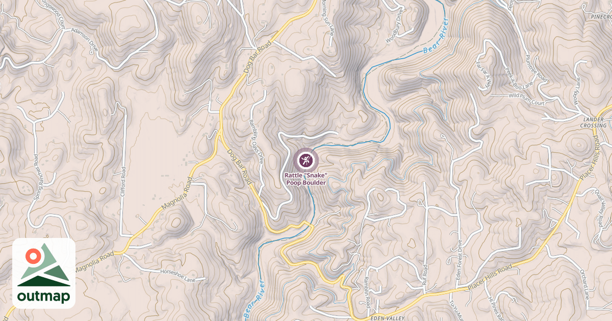 Map of Rattle "Snake" Poop Boulder