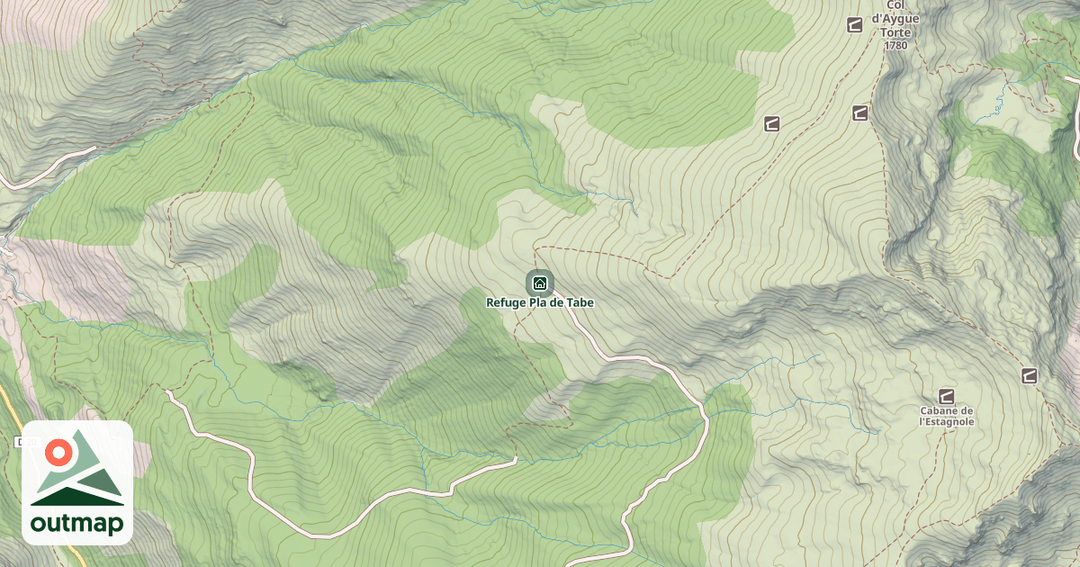 Map of Refuge Pla de Tabe