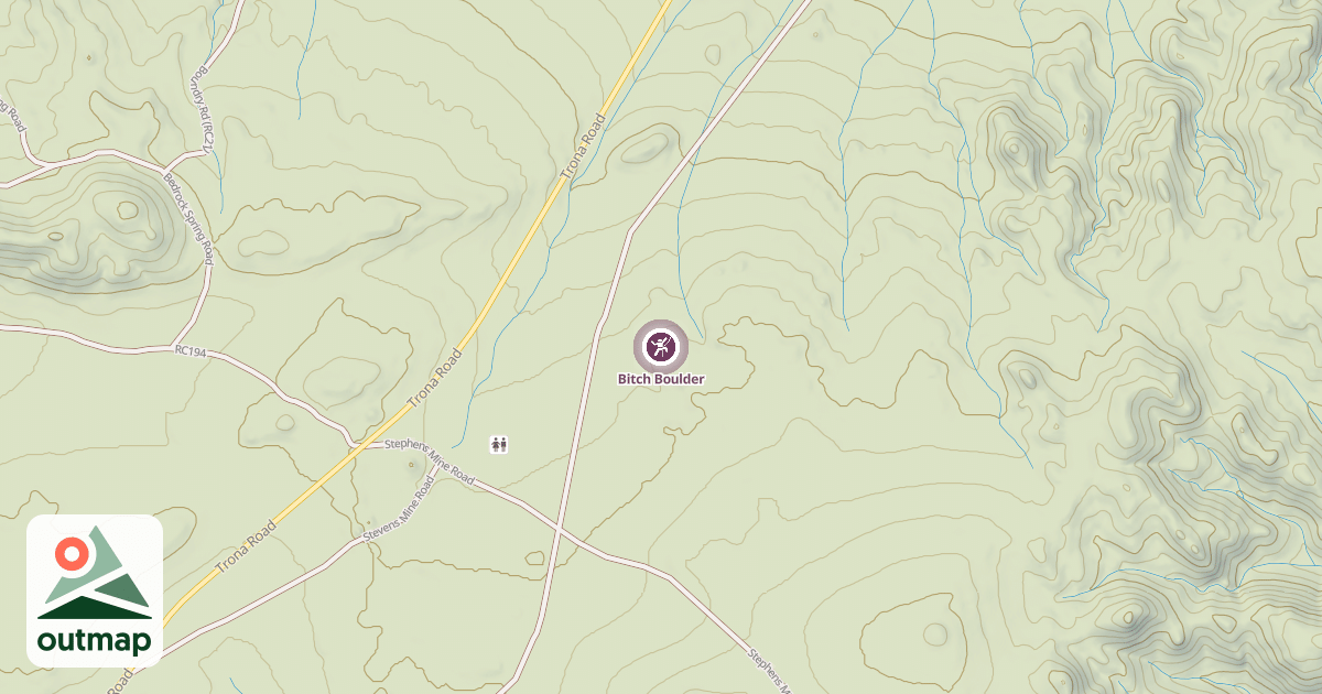 Map of Bitch Boulder