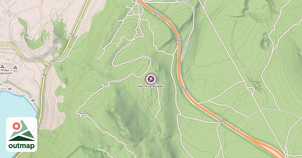 Map of Warm Up Boulder