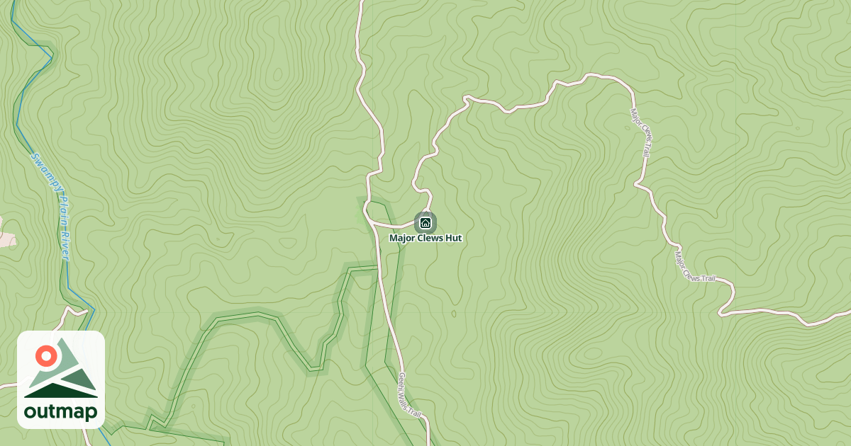 Map of Major Clews Hut
