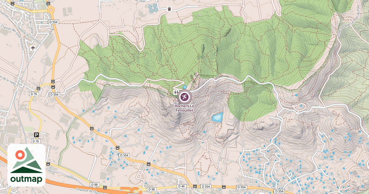 Map of Rochers-Le Fenouillet