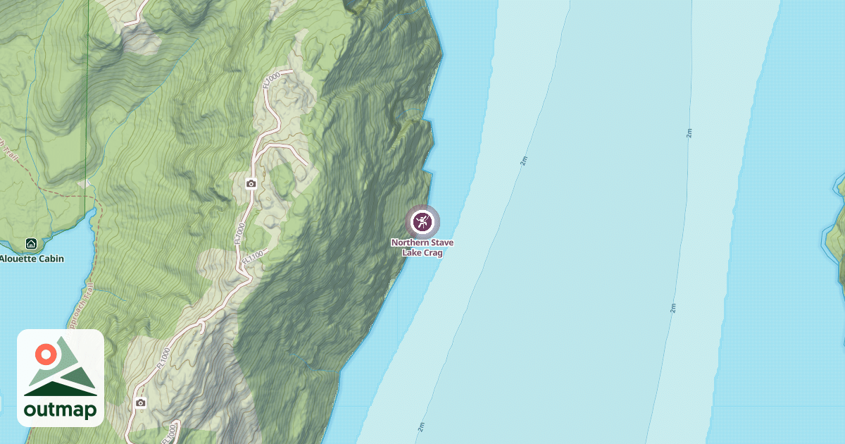 Map of Northern Stave Lake Crag