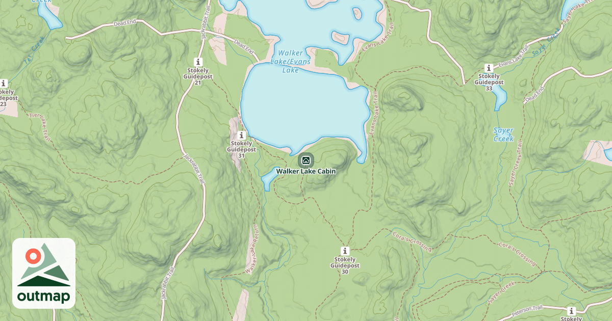 Map of Walker Lake Cabin
