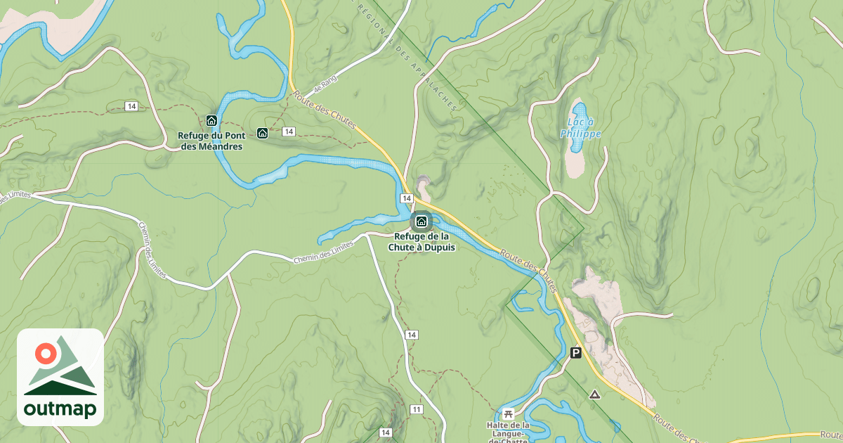 Map of Refuge de la Chute à Dupuis