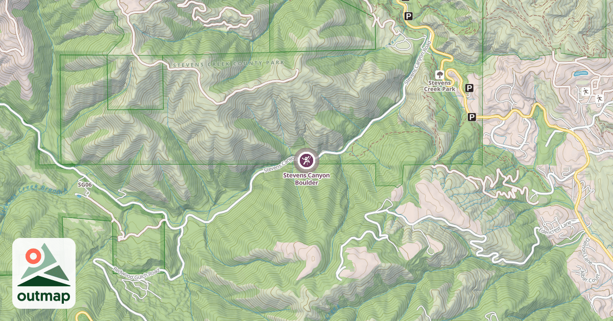 Map of Stevens Canyon Boulder