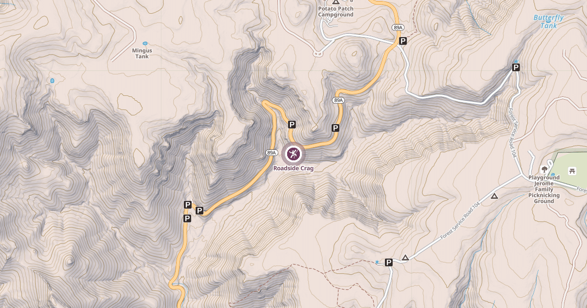 Map preview of Roadside Crag