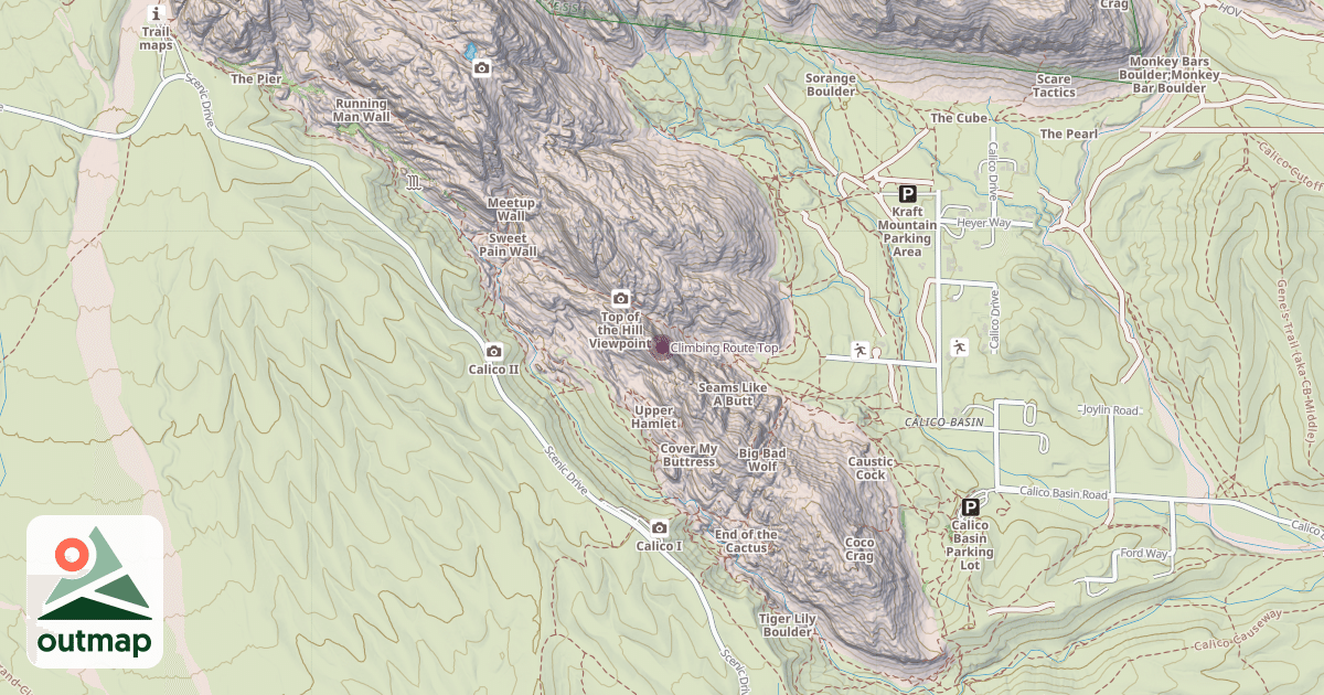 Map of Climbing Route Top