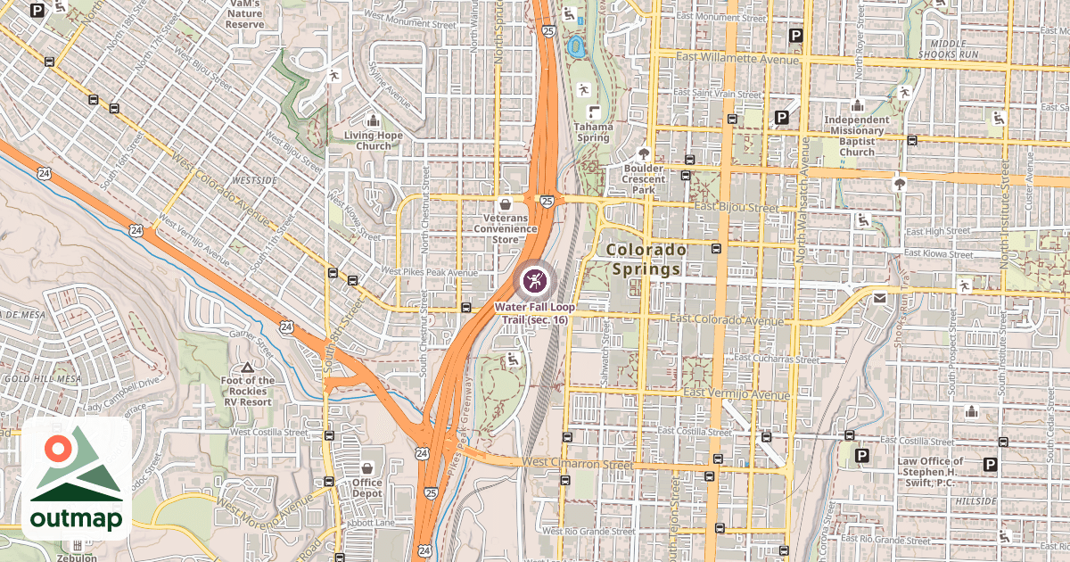 Map of Water Fall Loop Trail (sec. 16)