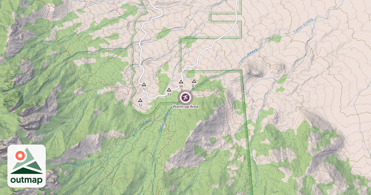 Map of Warm up Area