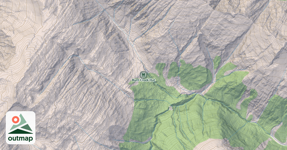 Map of Burn Creek Hut