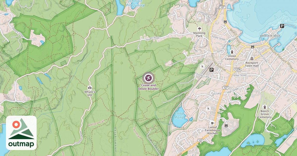 Map of Cease and Desist Boulder