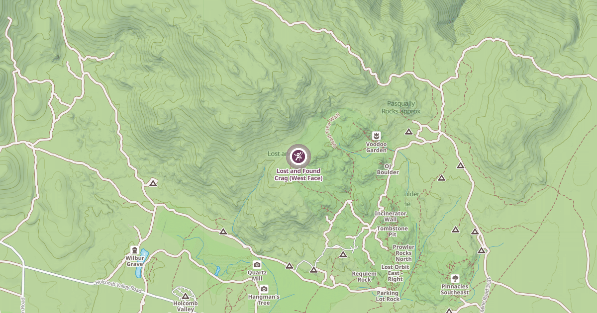 Map preview of Lost and Found Crag (West Face)