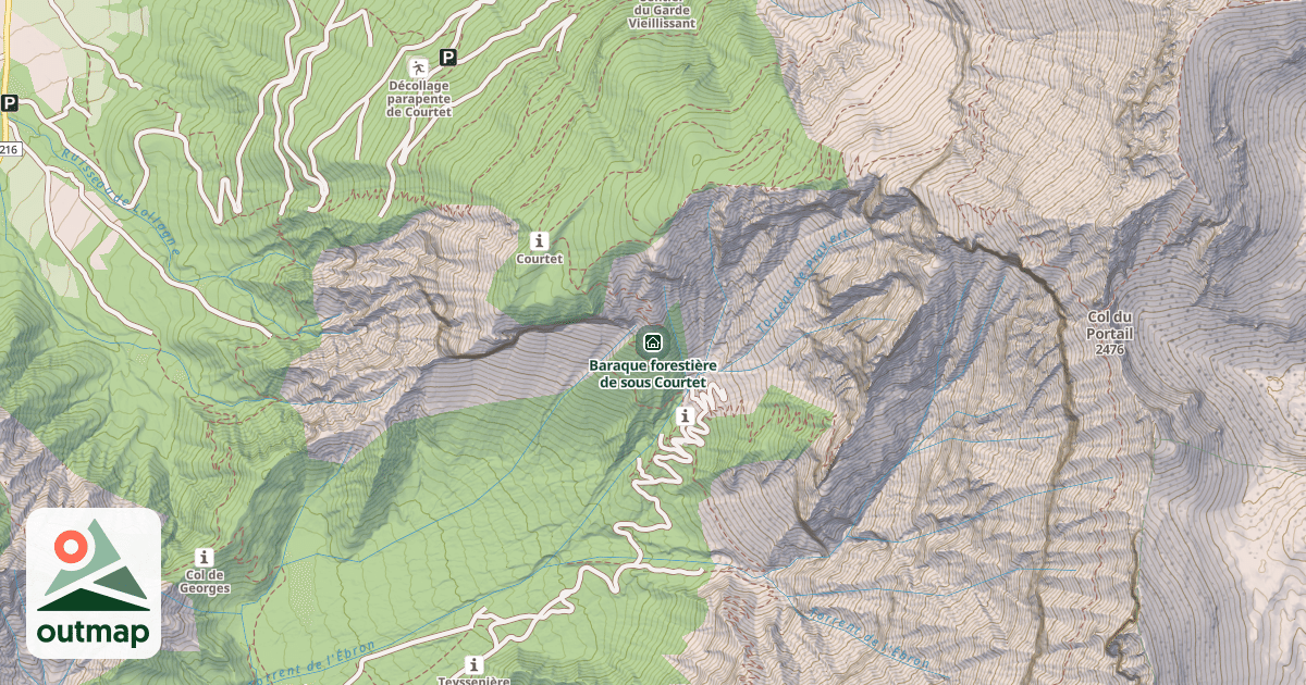 Map of Baraque forestière de sous Courtet