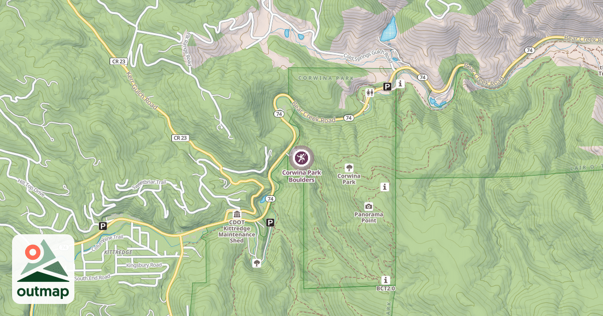 Map of Corwina Park Boulders