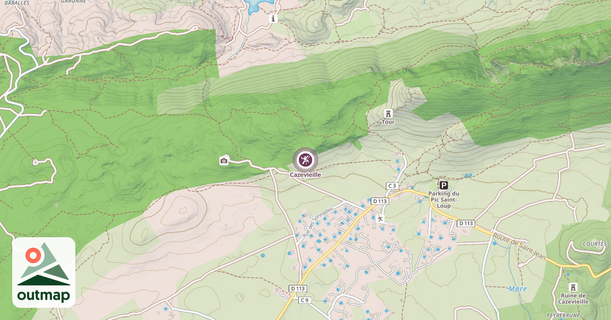 Map of Cazevieille